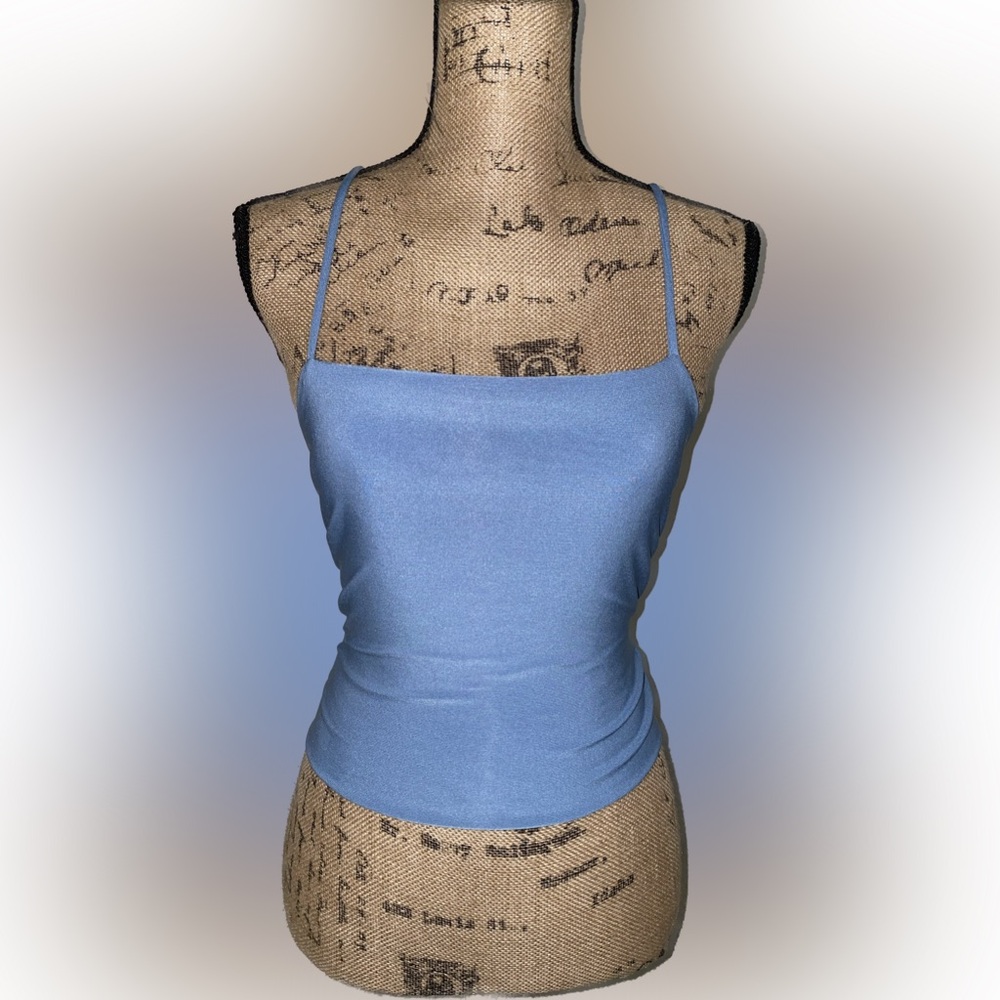 Papaya Baby blue cropped tank top